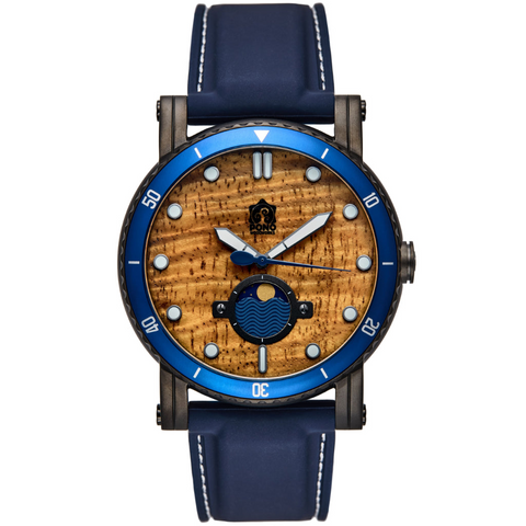 Waterman Watch in Gunmetal with Navy Silicone Band