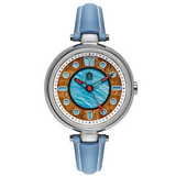 Silver Finish Fissure 8 Koa Wood Watch