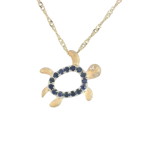 Petroglyph Turtle in Two Tone Gold