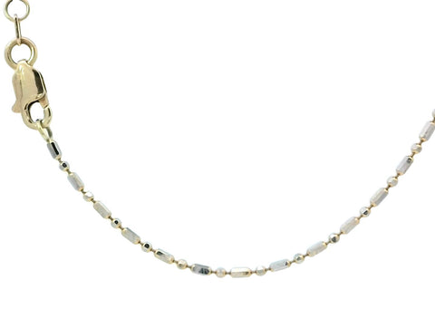 Bead and Bar Chan in Two Tone Gold - 16
