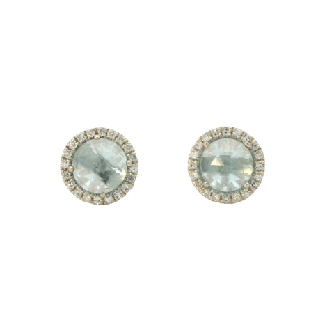 Sky Blue Topaz Stud Earrings in Yellow Gold