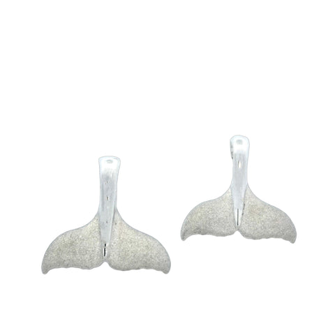 Whale Tail Earrings in Precious Silver