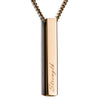 Koa Wood Bar Necklace-Rose Gold Tone