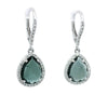 Green Tourmaline Earrings in White Gold