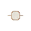 Moonstone and Diamond Ring in Rose Gold
