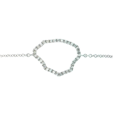 Kauai Outline Bracelet with Diamonds in White Gold
