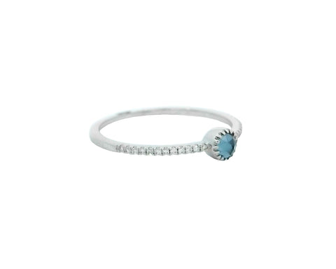 London Blue Topaz Ring in White Gold