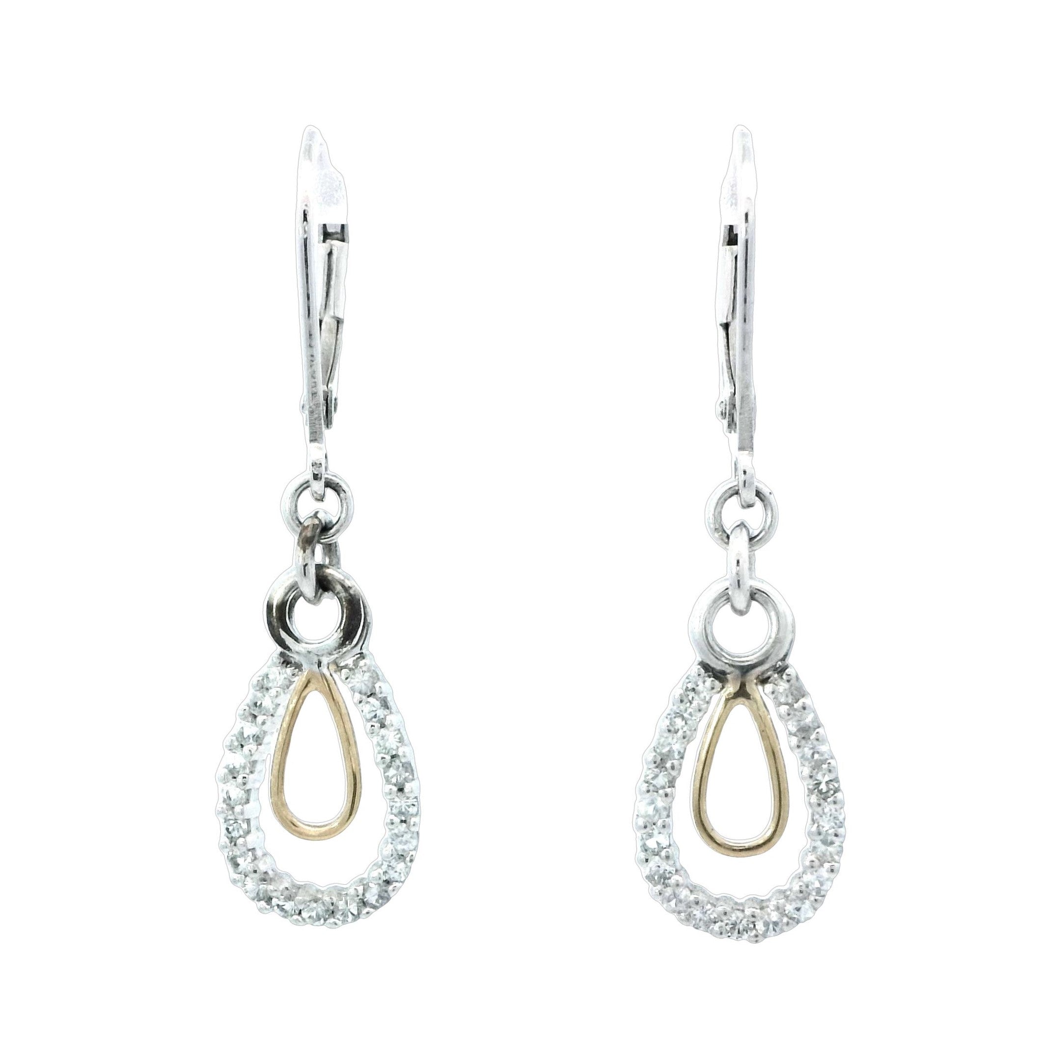 Denny Wong Silver and Gold Leverback Earrings