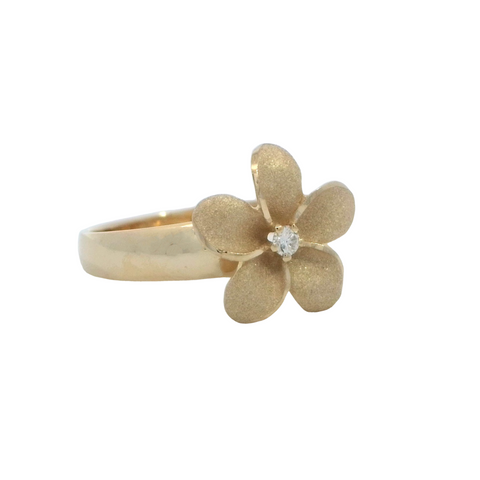 Plumeria Ring in Yellow Gold