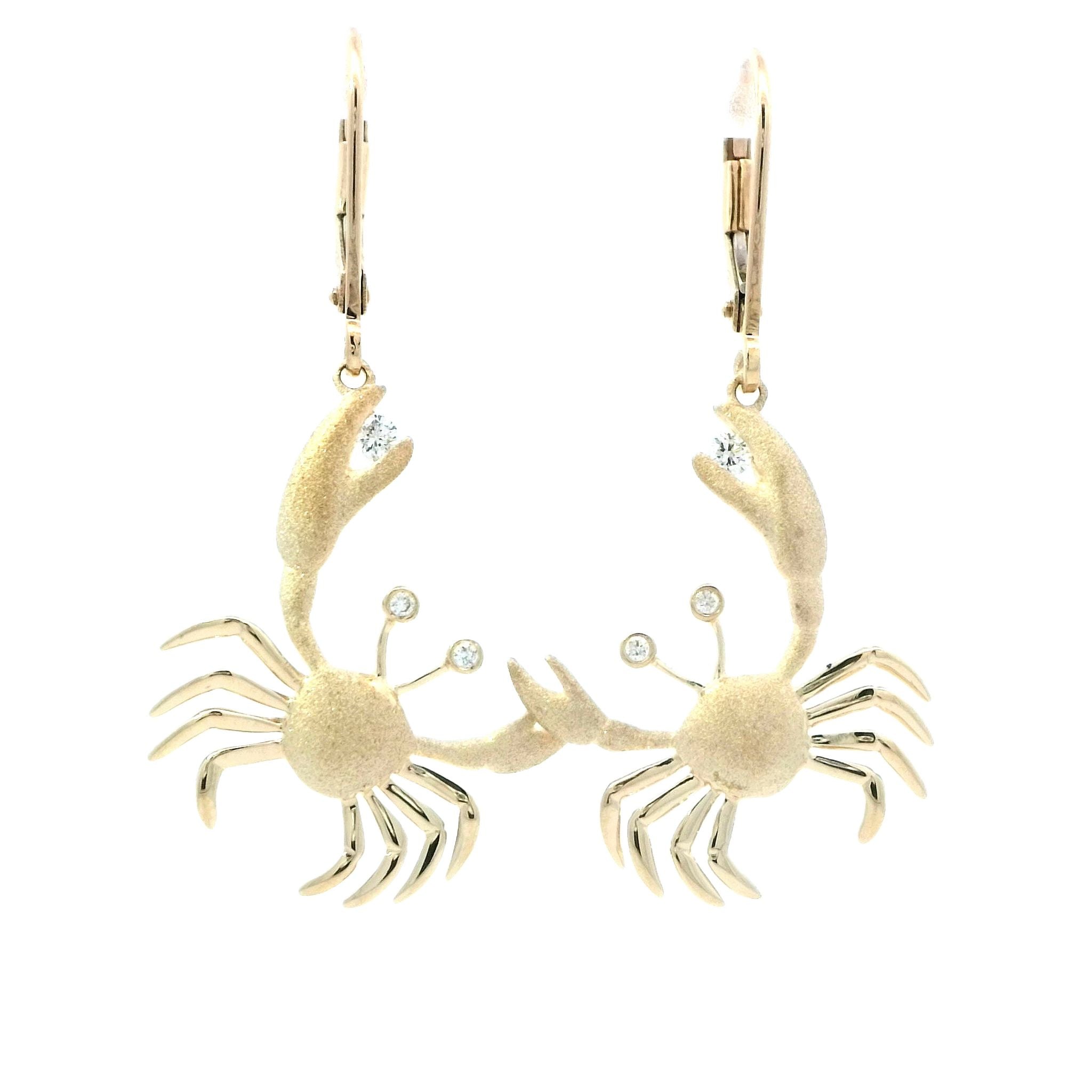 Crab Earrings in Yellow Gold