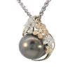 Plumerias withTahitian Pearl Enhancer Pendant