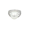 White South Sea Pearl Ring with Diamonds in White Gold