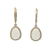 Rainbow Moonstone Drop Earrings in Yellow Gold