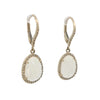Rainbow Moonstone Drop Earrings in Yellow Gold