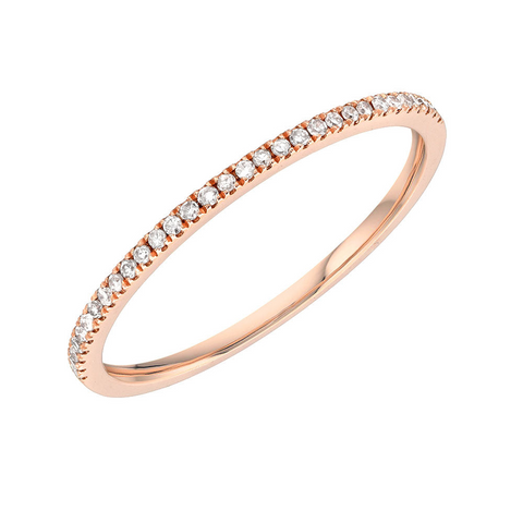 Diamond Halfway Band in Rose Gold - 6.5