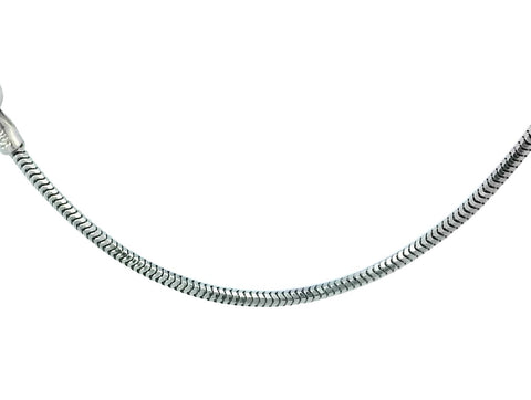 Round Snake Chain in White Gold