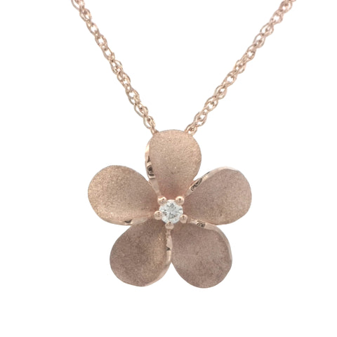 13mm Plumeria Slide Pendant in Rose Gold