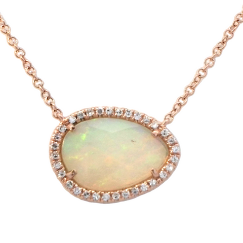 Opal Necklace in Rose Gold