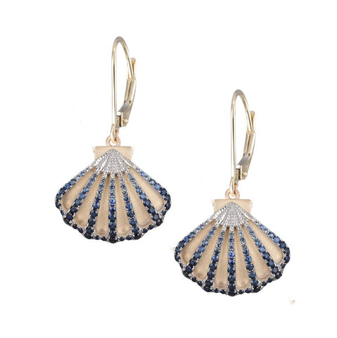 Blue Sapphire Shell Earrings