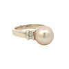 Golden South Sea Pearl and Diamonds Ring in Yellow Gold