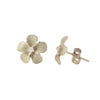 11mm Plumeria Stud Earrings in Yellow Gold