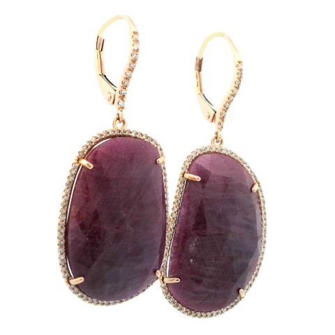 Ruby Earrings in Rose Gold