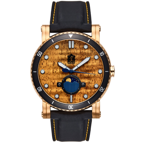 Waterman Watch in Rose Gold with Black Silicone Band