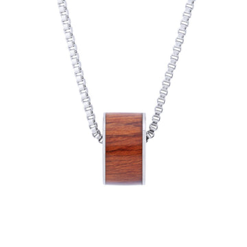 Koa Wood Barrel Pendant - Wide Style
