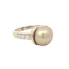 Golden South Sea Pearl and Diamonds Ring in Yellow Gold