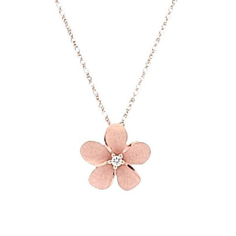 13mm Plumeria Slide Pendant in Rose Gold