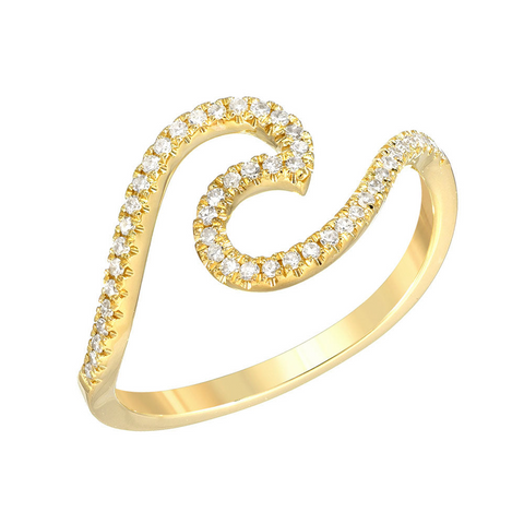 Wave Ring in Yellow Gold - 7