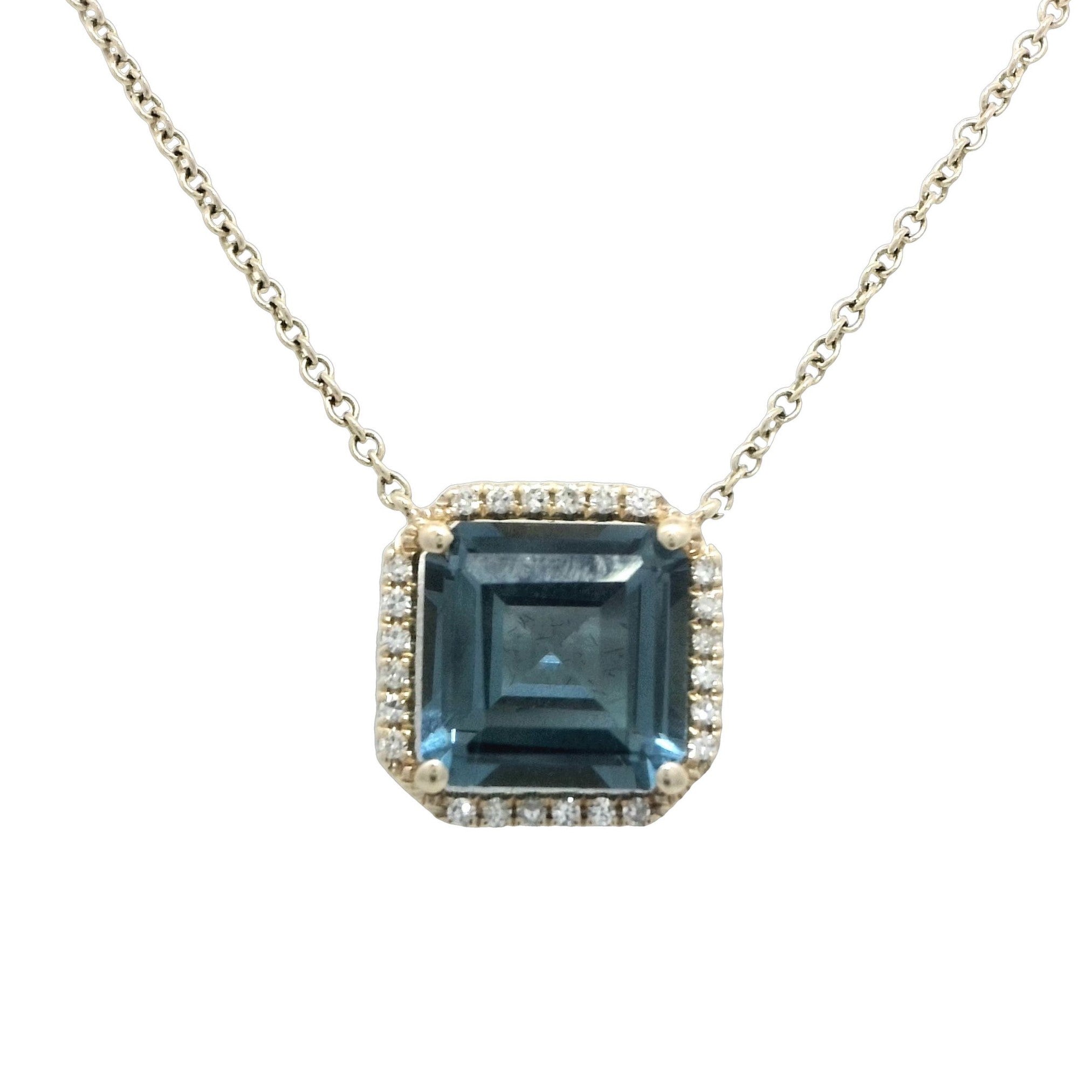 London Blue Topaz Necklace in Yellow Gold