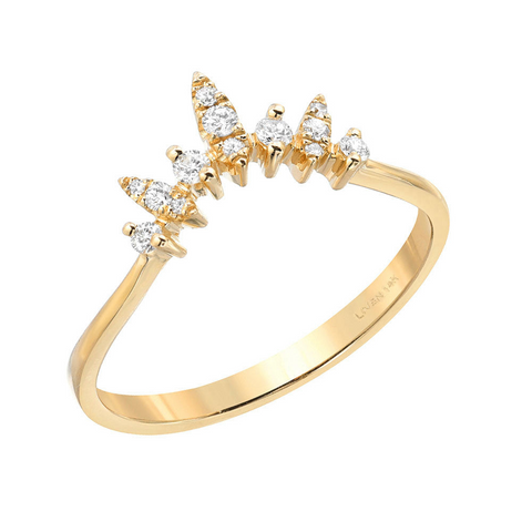 Marquise Arch Diamond Ring in Yellow Gold