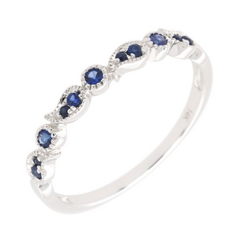 BlueSapphire and Diamond Band