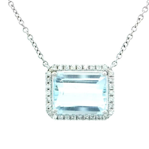 Aquamarine Necklace in White Gold