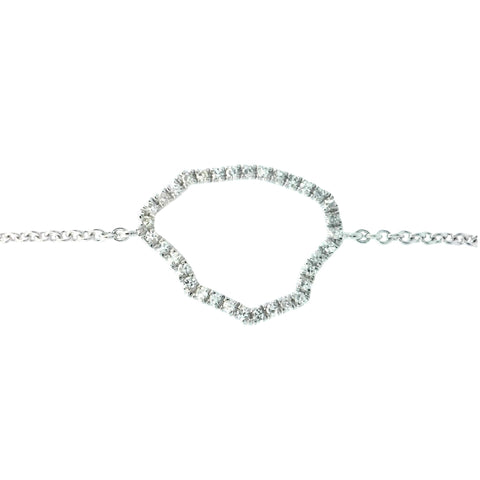 Kauai Outline Bracelet with Diamonds in White Gold