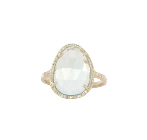 Sky Blue Topaz Ring in Yellow Gold