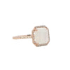 Moonstone and Diamond Ring in Rose Gold