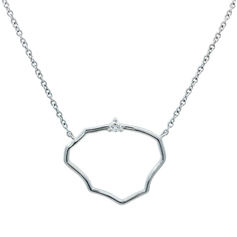 Kauai Silhouette Necklace in White Gold