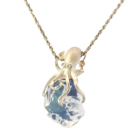 Octopus Pendant with Opal