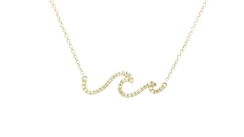 Mini Wave Necklace in Yellow Gold