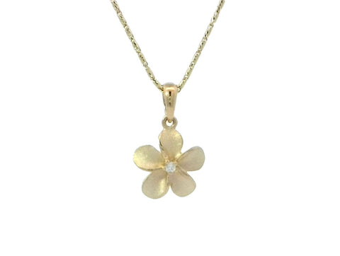 Plumeria Pendant in Yellow Gold