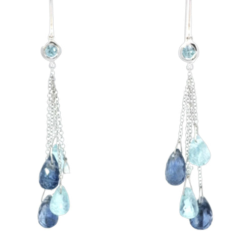 Kyanite, Apatite and Blue Zircon Earrings