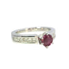Ruby and Diamonds Ring in White Gold