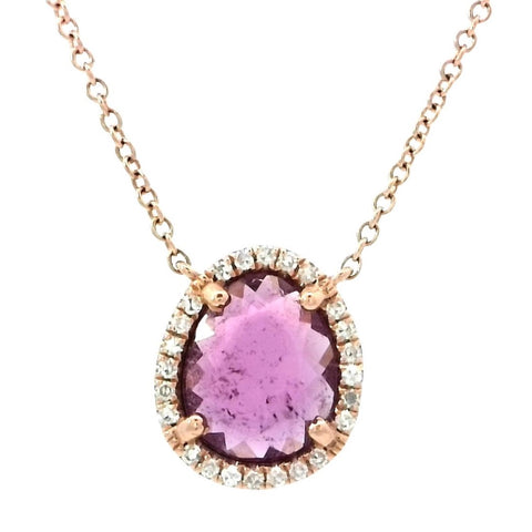 Tourmaline Necklace in Rose Gold
