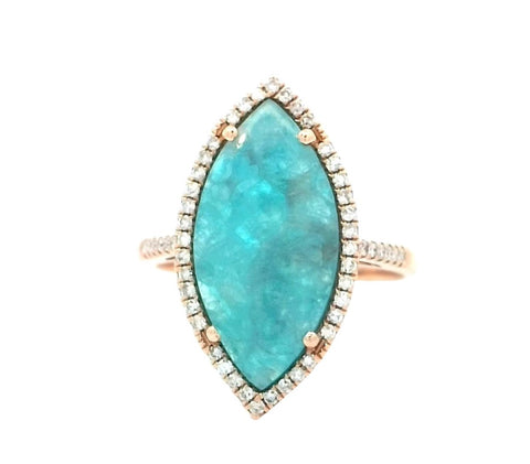 Paraiba Tourmaline Ring in Rose Gold