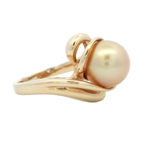 Golden South Sea Pearl Ring in Yellow Gold