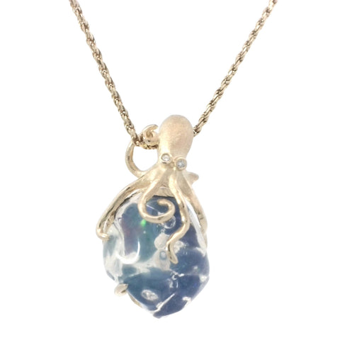 Octopus Pendant with Opal