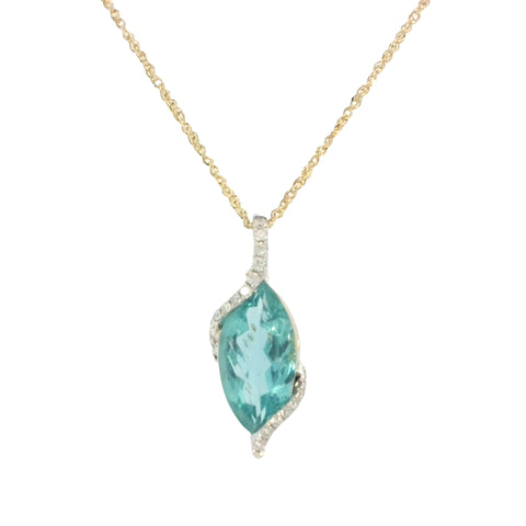 Apatite and Diamond Pendant