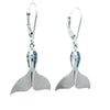 Whale Tail Earrings in White Gold